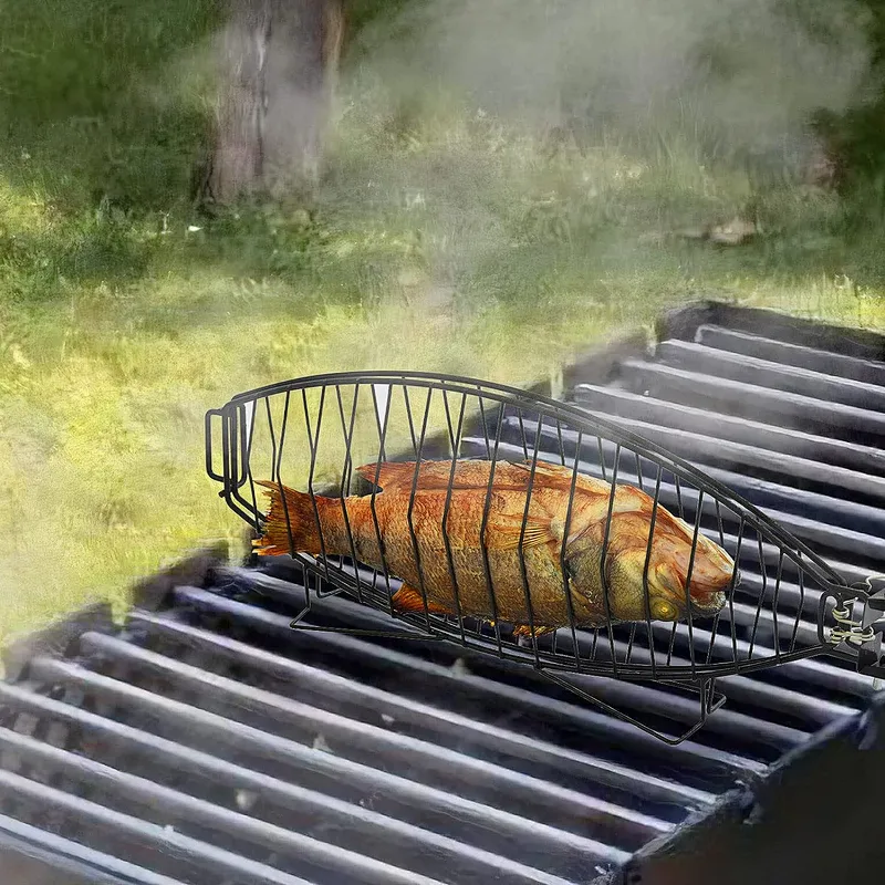 Premium Stainless Steel Fish Basket for Grilling BBQ Baskets